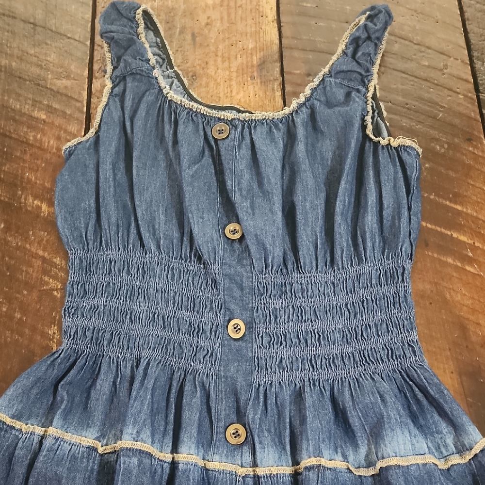 Chic Denim Blue Maxi Dress with Button Accents - Picture 5 of 7